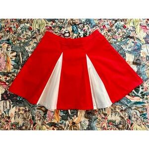 Vintage 60s/70s Handmade Red & White Flared Skirt – Mod Retro Style Sz XS